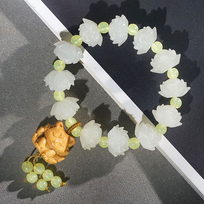 [NEW] Glow In The Dark Lotus Stone Beads DIY Spiritual Jewelry Craft Supplies