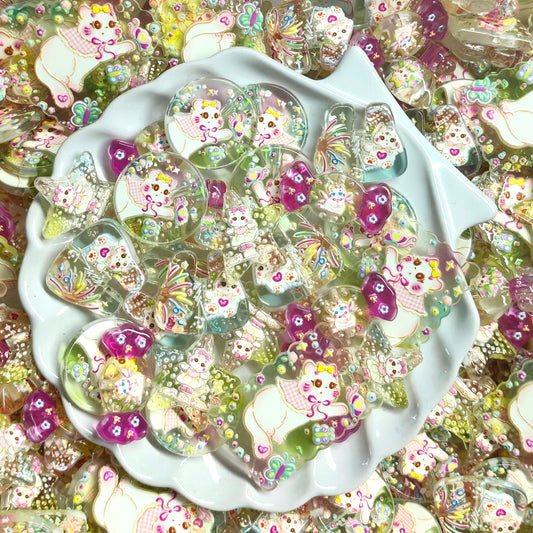 💜【NEW】Candy Purr | Embossed Transparent Pastel Acrylic Charms For DIY Jewelry Craft