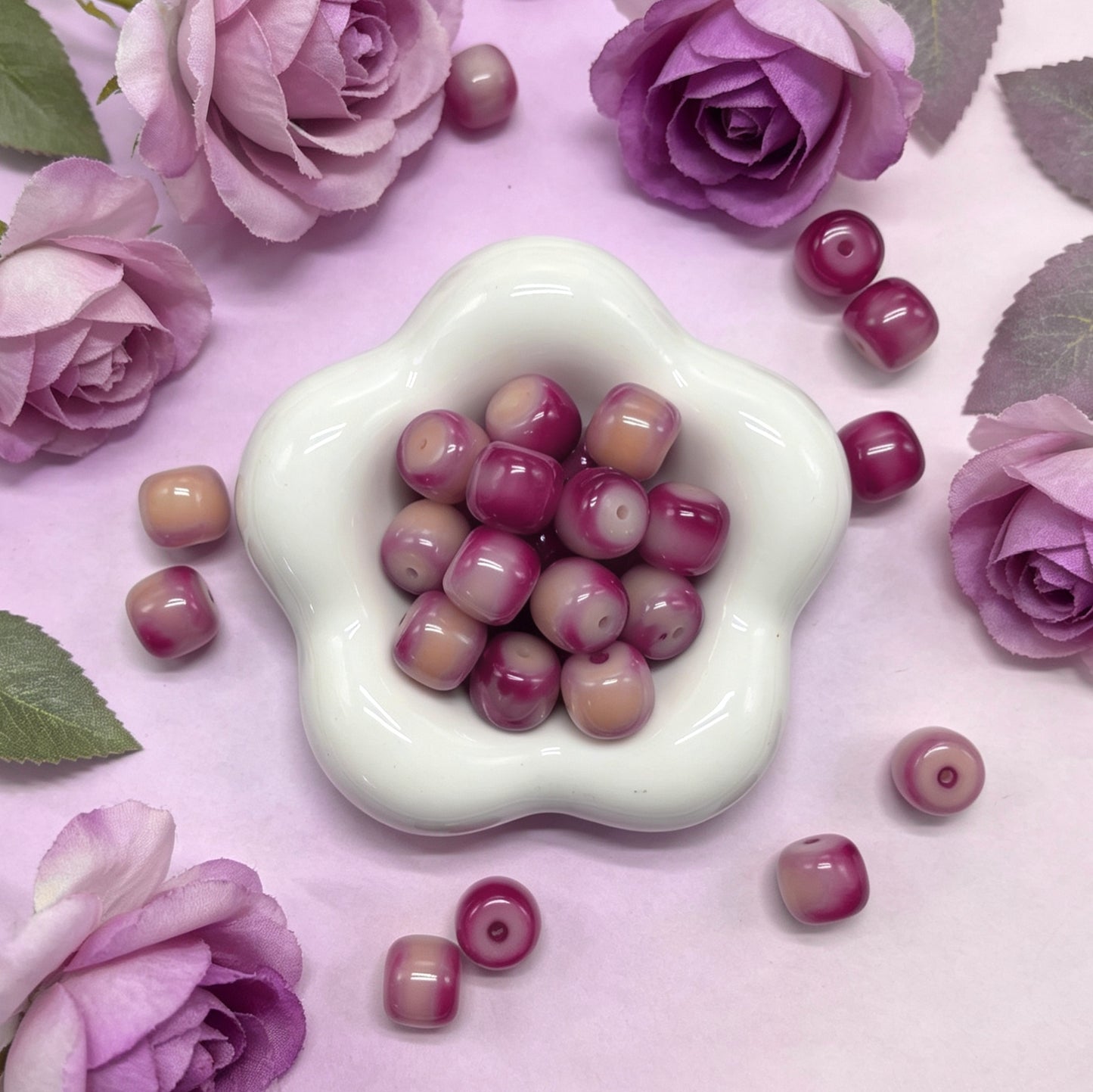 [NEW] K85-12*14mm Fuchsia Purple Barrel Bodhi|for Bracelet & Jewelry DIY making