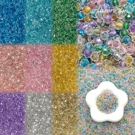 ✨【NEW】Candy Shimmer | 4mm Color-Lined Sparkle Faceted Glass Seed Beads For DIY Jewelry