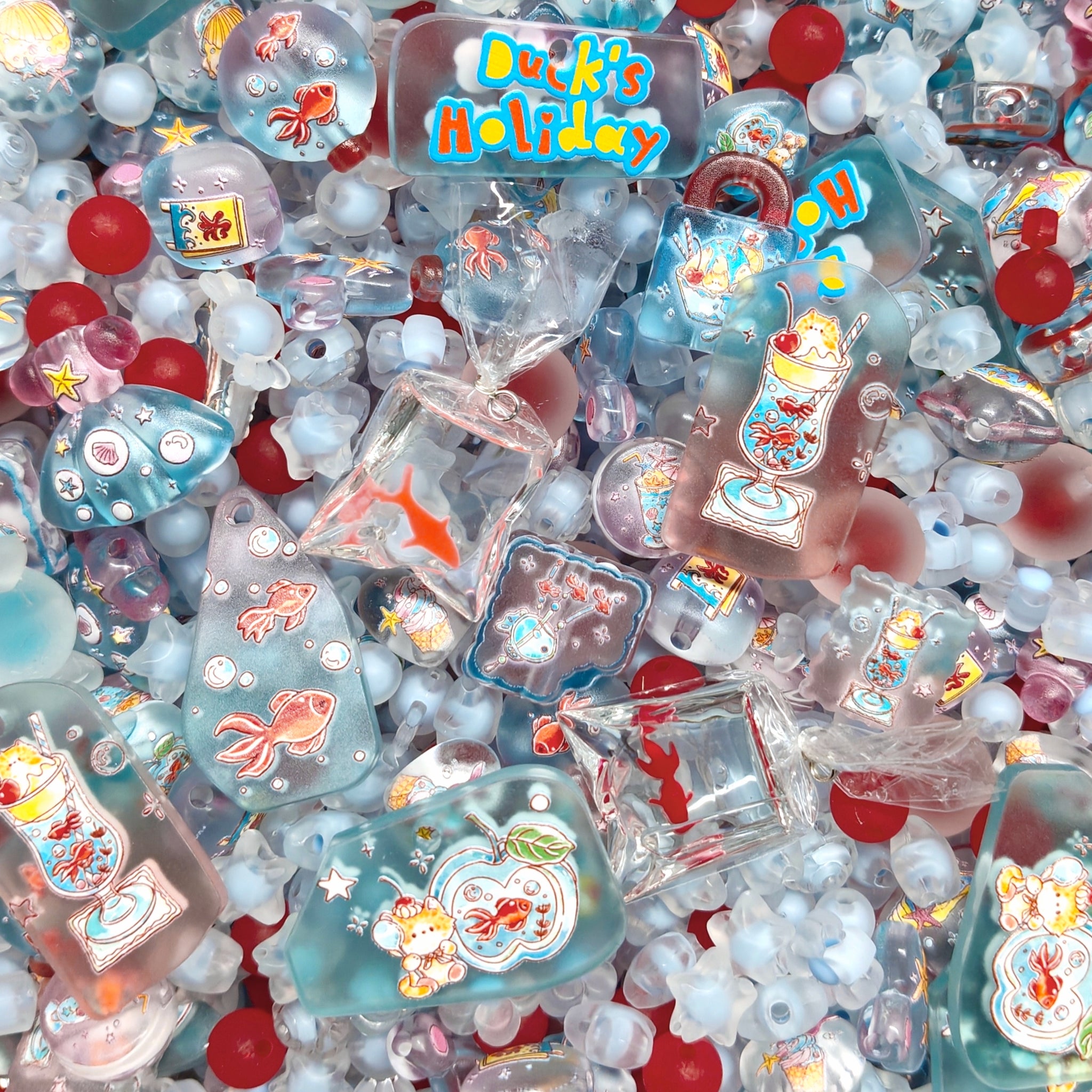 ✨【NEW】Aqua Holiday | Mixed Acrylic Charms & Beads For DIY Handmade Jewelry