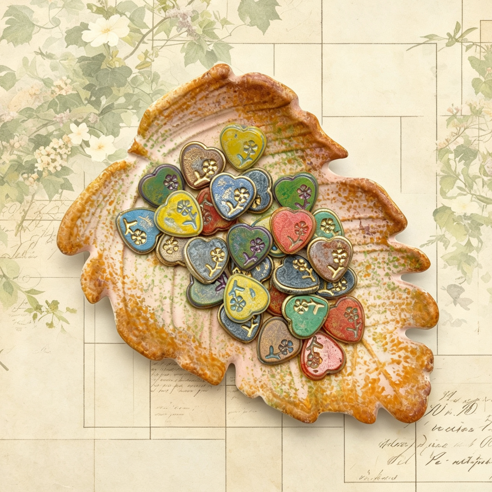 [NEW] Vintage Gold Inlay Czech Glass Beads