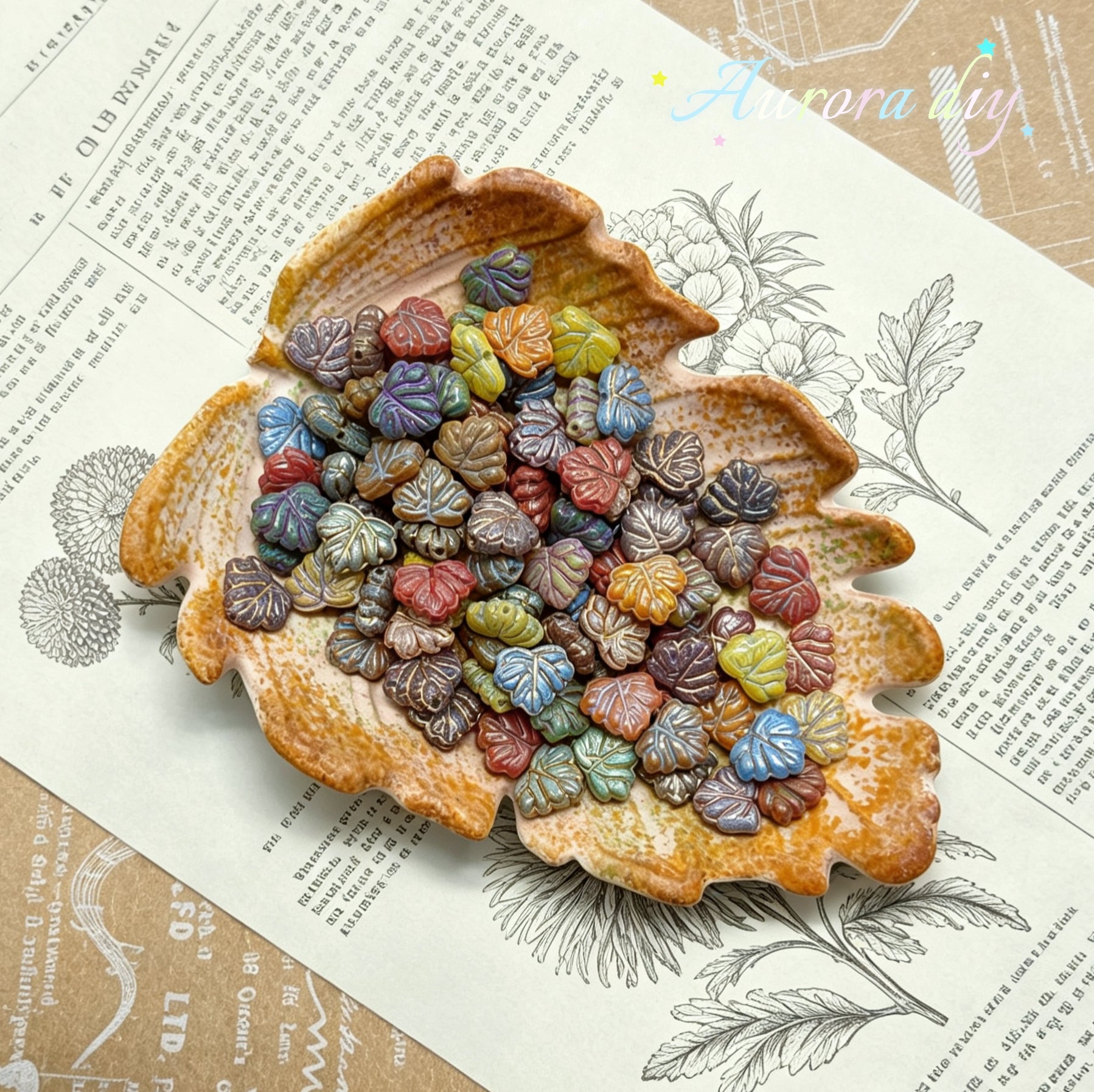 [NEW] Vintage Gold Inlay Czech Glass Beads