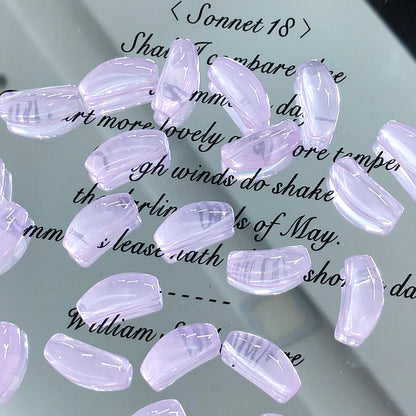 ✨【NEW】Jelly Curved Tube | Candy‑Tone Glass Beads For DIY Bracelet Making