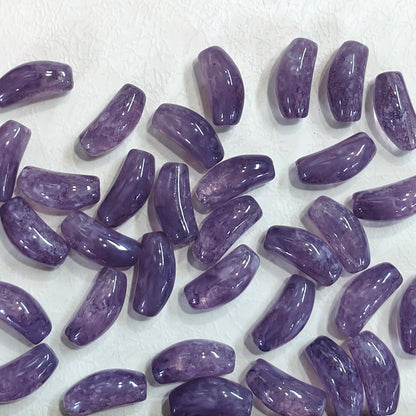 ✨【NEW】Stalactite Haze Carved Tube | Marbled Curved Tube Glass Beads For DIY Handmade Jewelry