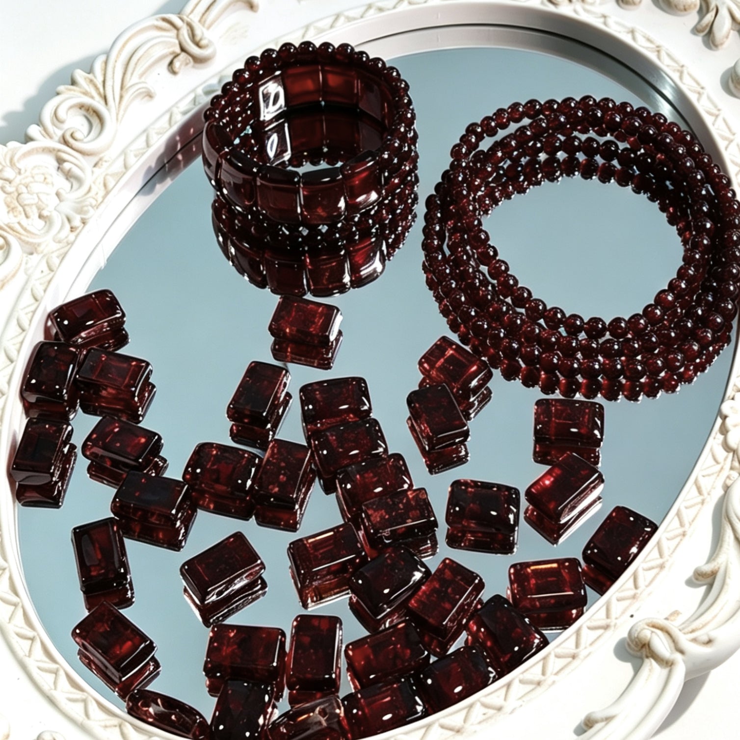 ✨【NEW】Crystal Two-Hole Tile | Crackle Glass Square Beads & Free Matching Round Beads for DIY Bracelet Making