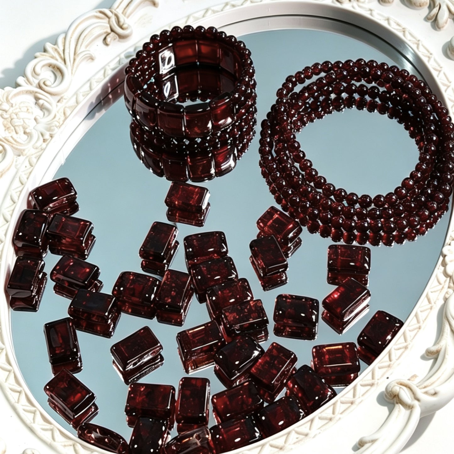 ✨【NEW】Crystal Two-Hole Tile | Crackle Glass Square Beads & Free Matching Round Beads for DIY Bracelet Making