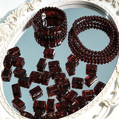 ✨【NEW】Crystal Two-Hole Tile | Crackle Glass Square Beads & Free Matching Round Beads for DIY Bracelet Making