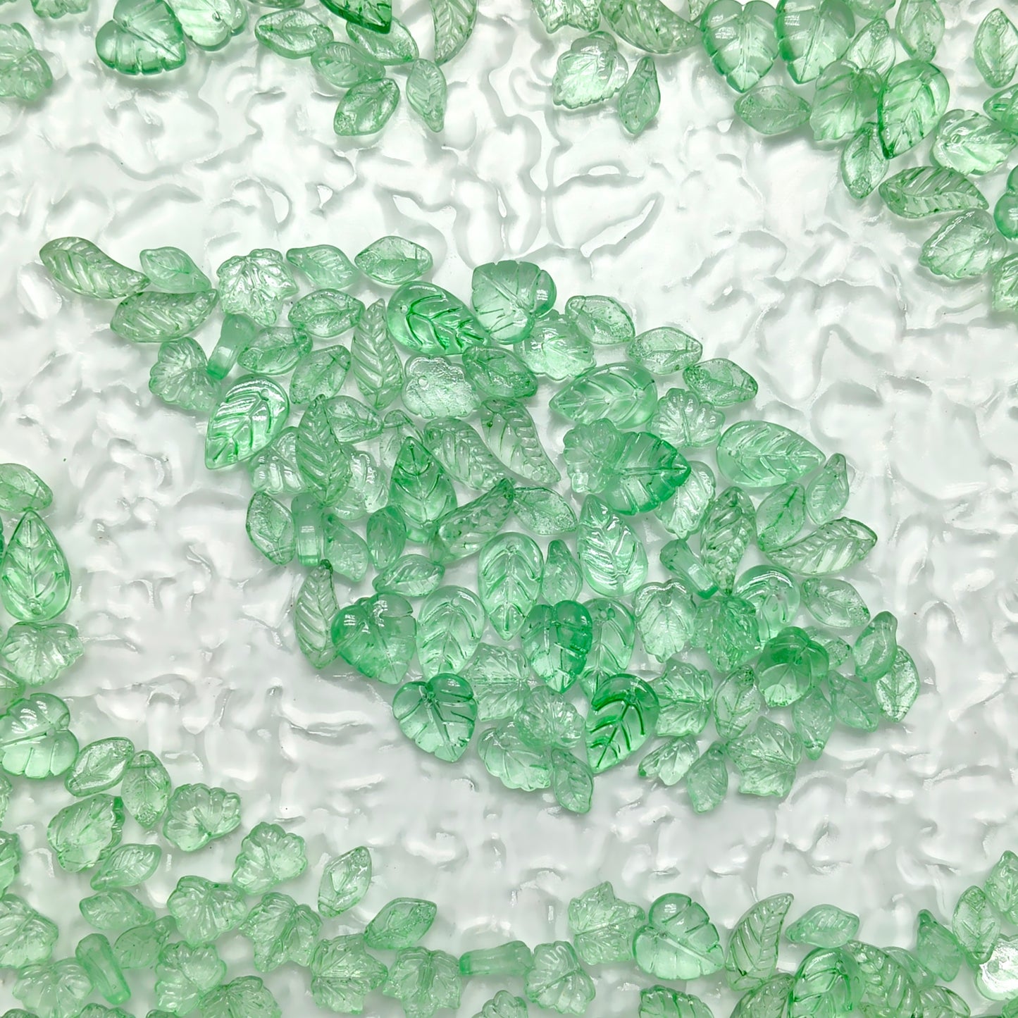✨【NEW】Verdant Leaf | Mixed‑Shape Green Glass Leaf Beads For DIY Jewelry Making
