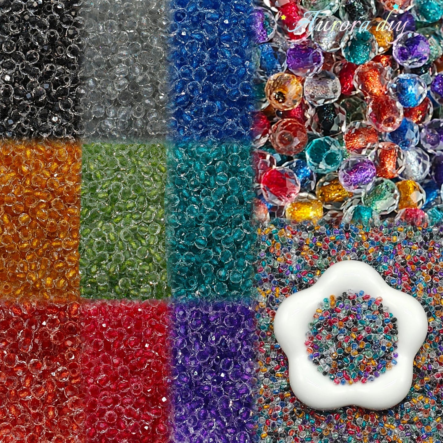 ✨【NEW】Dusk Shimmer | 4mm Color-Lined Sparkle Faceted Glass Seed Beads For DIY Jewelry