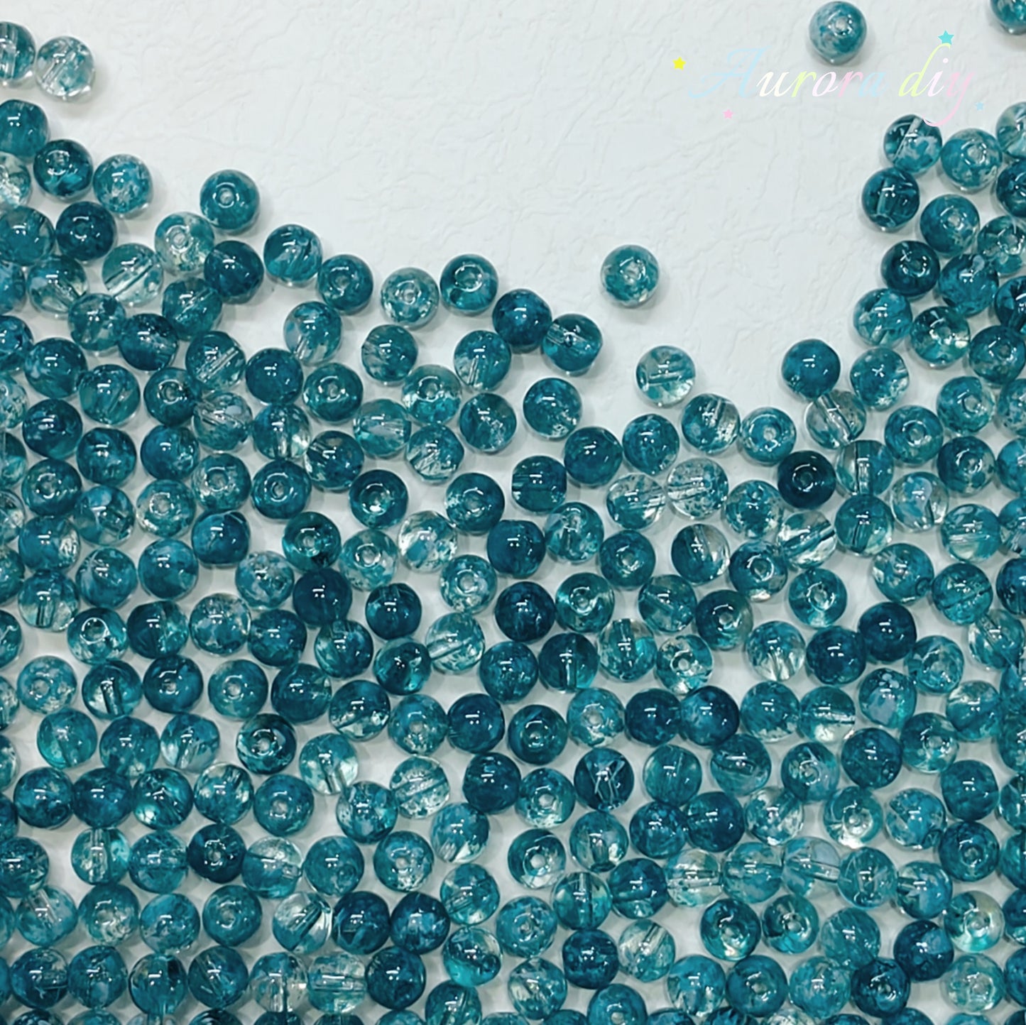 ✨【NEW】8mm Multicolor Wave‑Pattern Glass Round Beads For DIY Jewelry Making
