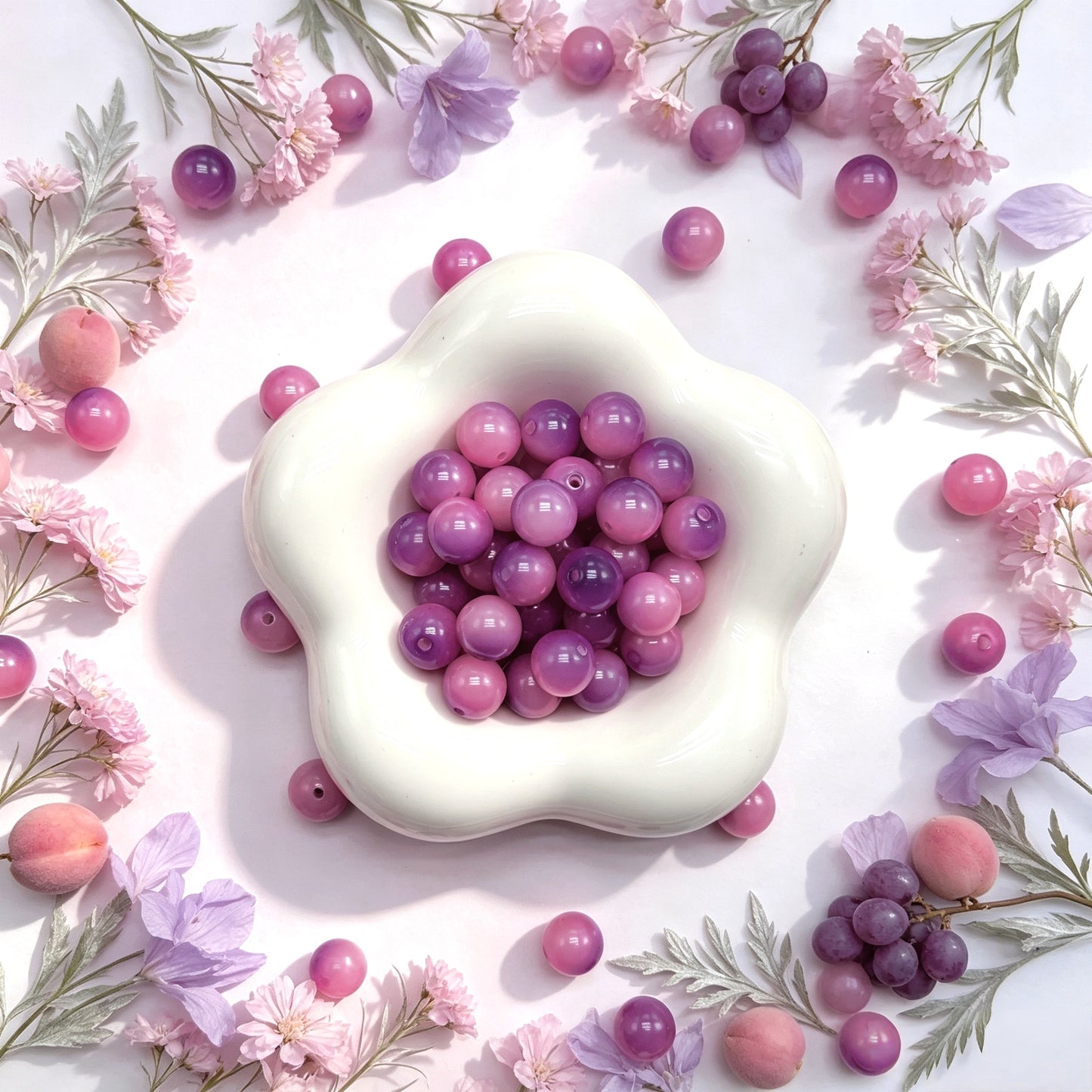 [NEW] H60-10mm Lavender Blush Gradient Round Bodhi|for Bracelet & Jewelry DIY making