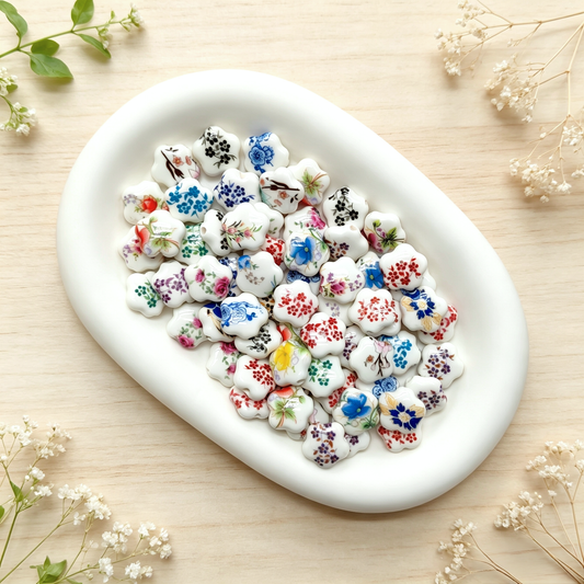 ✨【NEW】Floral Ceramic Flower Beads