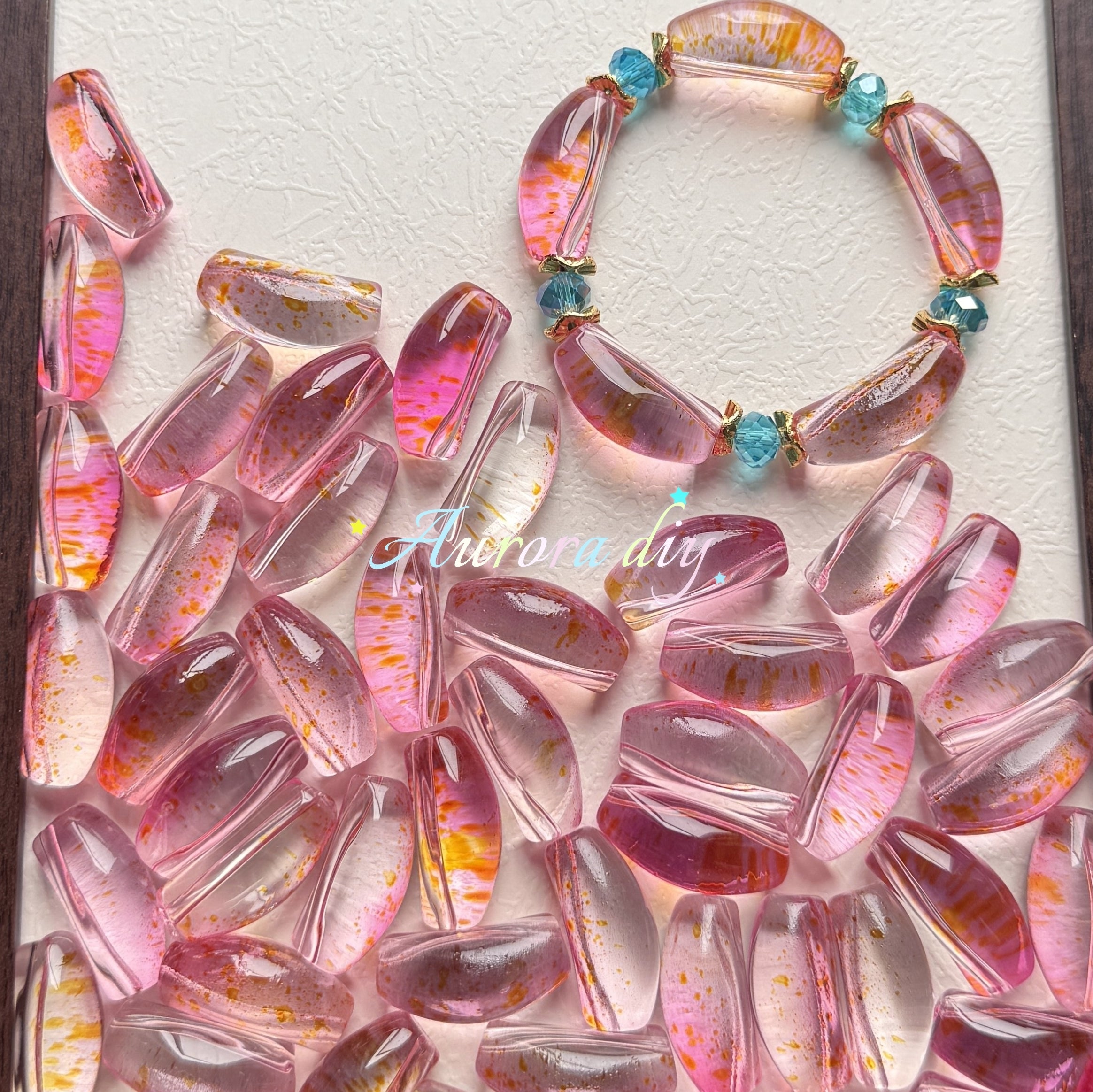 ✨【NEW】Transparent Bubble Curve | Multicolor Curved Tube Glass Beads For DIY Bracelet Necklace Jewelry Making Craft Supplies