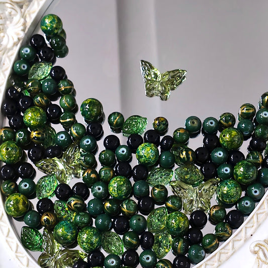 💚【NEW】Forest Whisper | Green Tone Mixed Glass Beads For DIY Handmade Jewelry Making