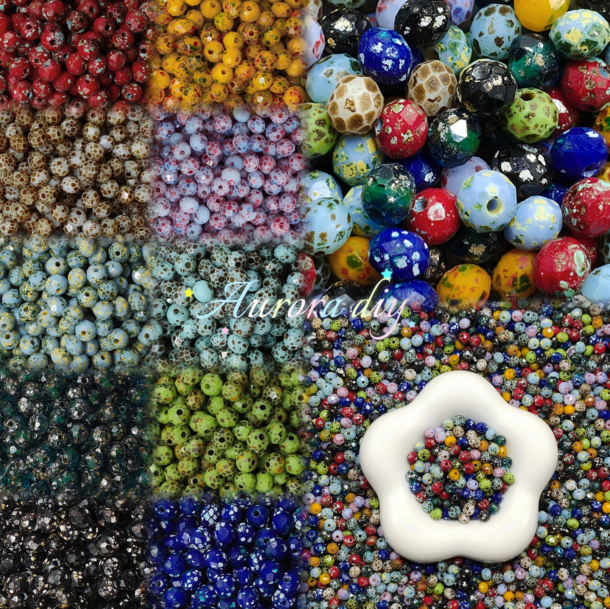 ✨【NEW】Facet Speckle | Shiny Multi-color Decorative Glass Beads for DIY Handmade Jewelry Making