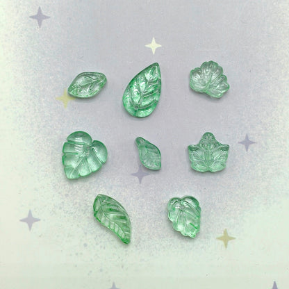 ✨【NEW】Verdant Leaf | Mixed‑Shape Green Glass Leaf Beads For DIY Jewelry Making