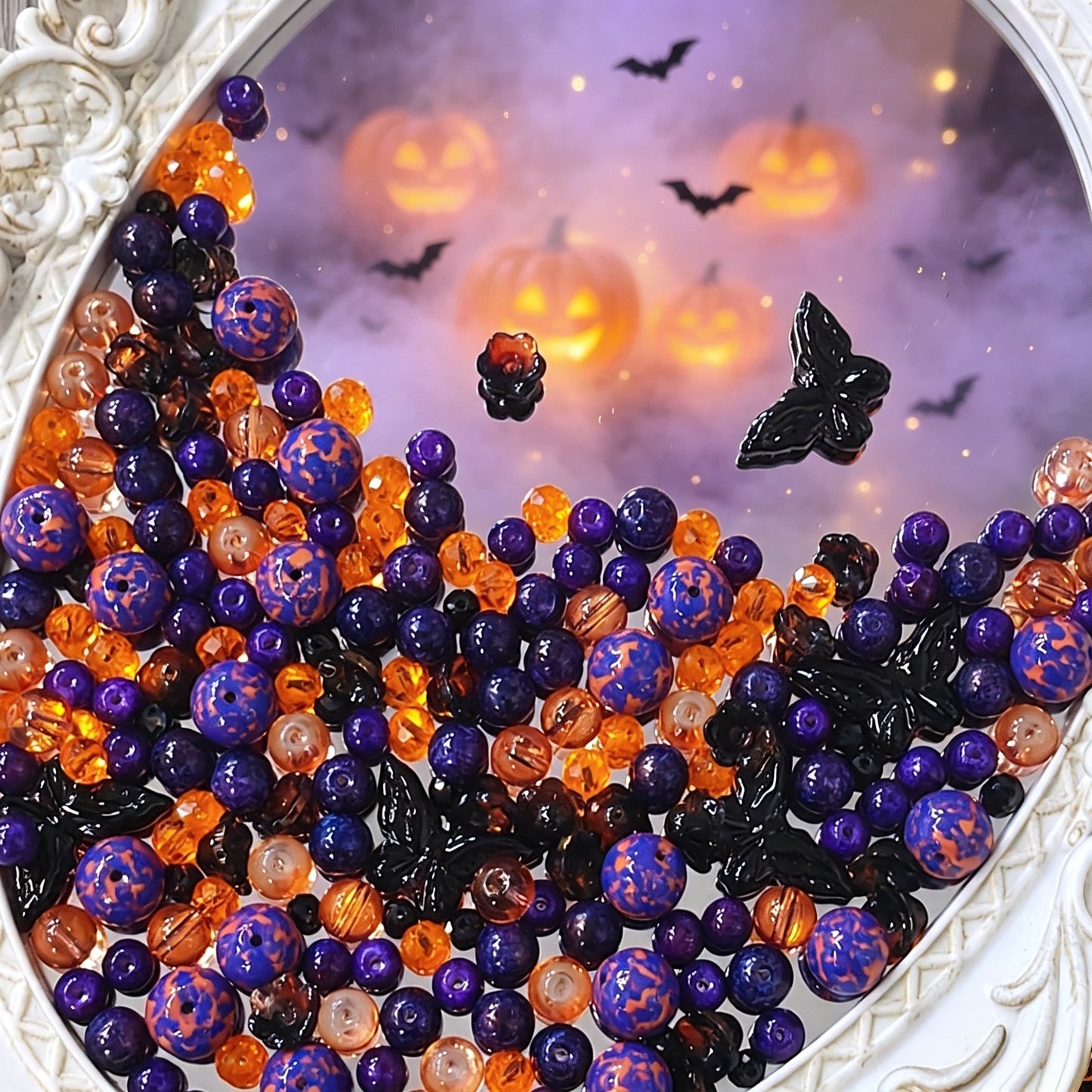 💜【NEW】Hallow Glow | Halloween Orange Purple Glass Beads For DIY Handmade Jewelry
