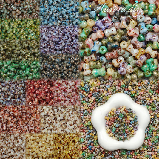 ✨【NEW】Picasso Bamboo | Multicolor Vintage Speckled Tube Glass Beads For DIY Bracelet Necklace Jewelry Making
