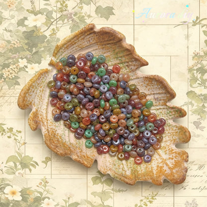 [NEW] Vintage Jelly Donut | Gold Inlay Czech Glass Beads
