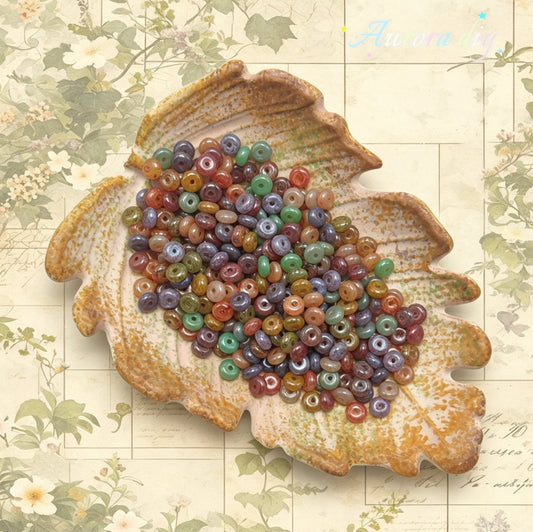 [NEW] Vintage Jelly Donut | Gold Inlay Czech Glass Beads