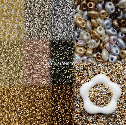 ✨【NEW】Pig Nose Baroque | Metallic Glass Mix Neutral Micro Parts Handmade Jewelry Making Kit