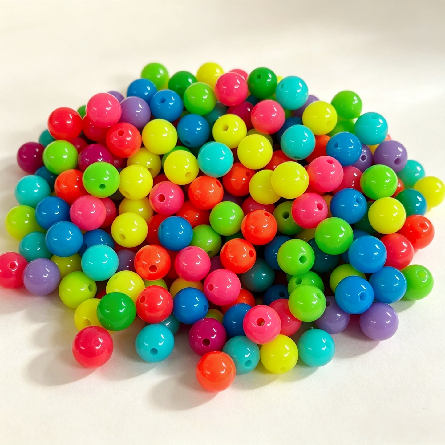 ✨【NEW】Neon Candy | 11mm Solid Gumball‑Style Acrylic Round Beads For DIY Jewelry Making