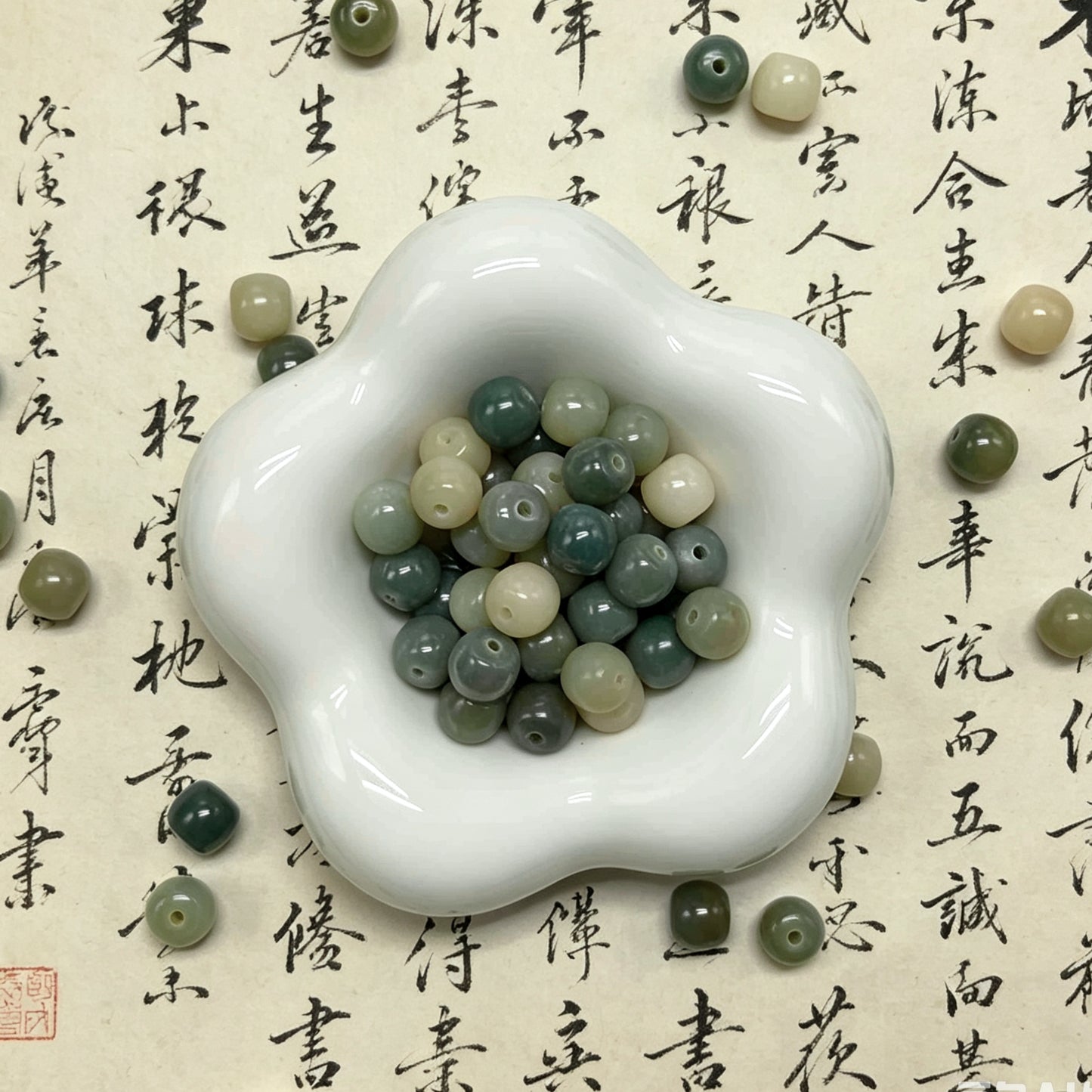 [NEW] K76-8*9mm Misty Cyan Barrel Bodhi|for Bracelet & Jewelry DIY making