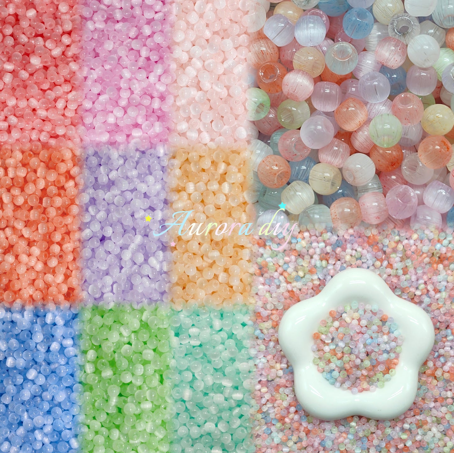 ✨【NEW】Cat Eye Sphere | Pastel Glass Beads For DIY Handcraft