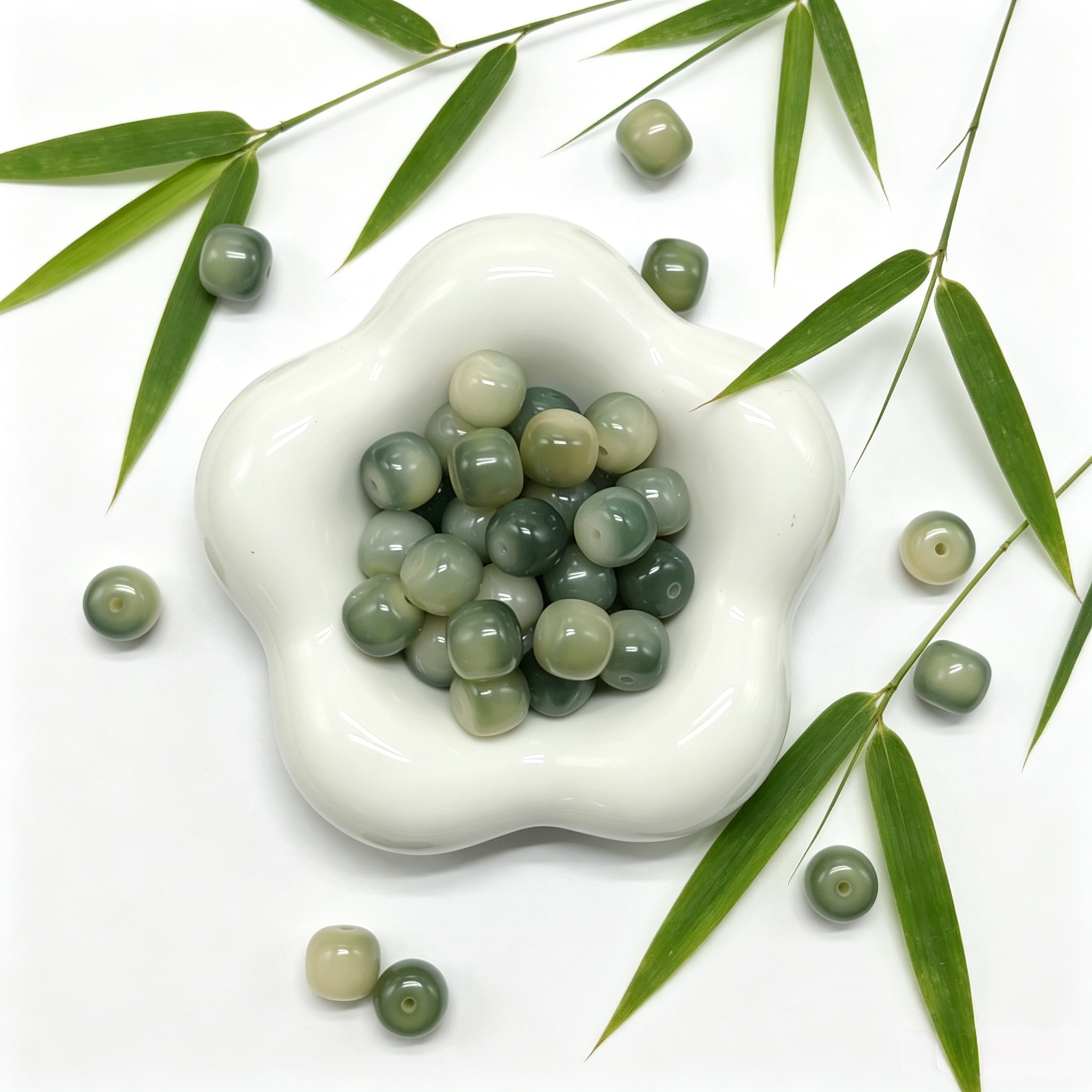 [NEW] K74-10*11mm Jade Mist Barrel Bodhi|for Bracelet & Jewelry DIY making