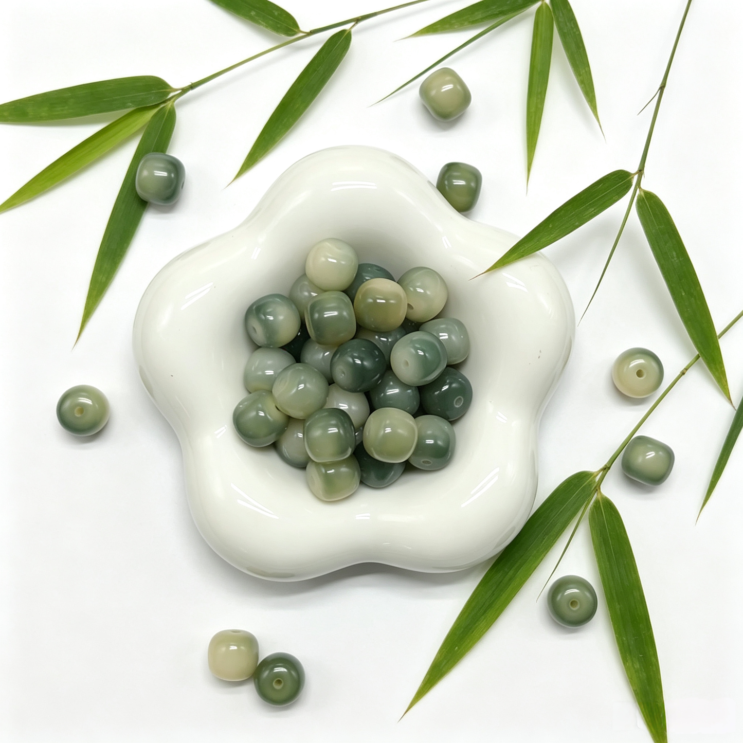 [NEW] K74-10*11mm Jade Mist Barrel Bodhi|for Bracelet & Jewelry DIY making