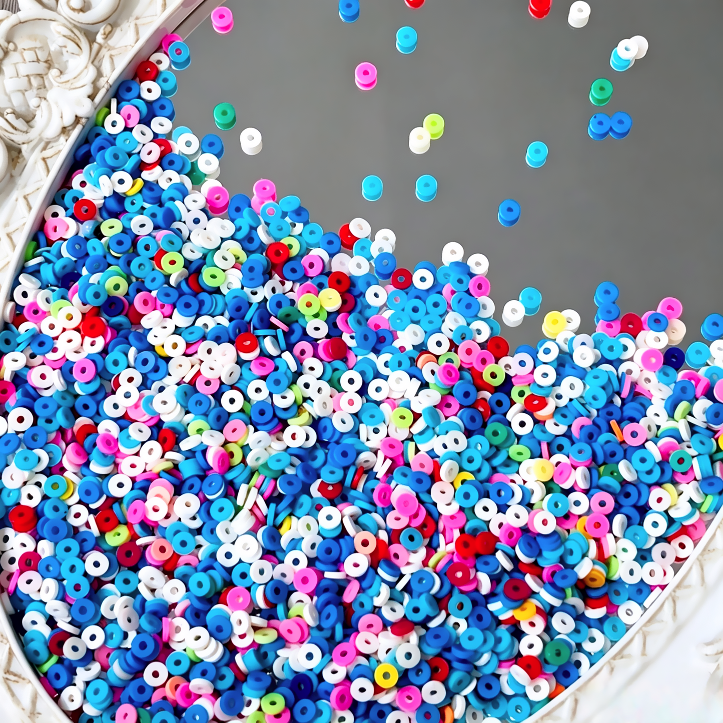 🌈【NEW】Neon Pop Clay Slices | Rainbow Mini Flat Polymer Chips for DIY Bracelet Earring Craft