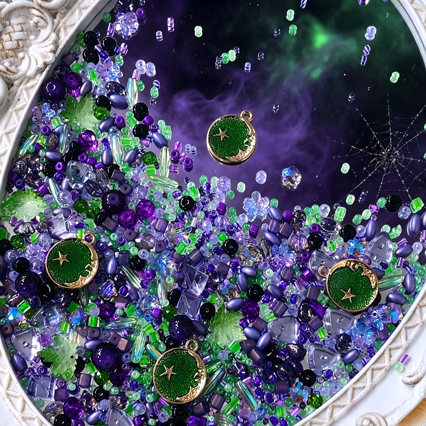 💜【NEW】Seed Bead-Witch Mist | Purple Green Halloween Glass Seed Beads For DIY Handmade Jewelry