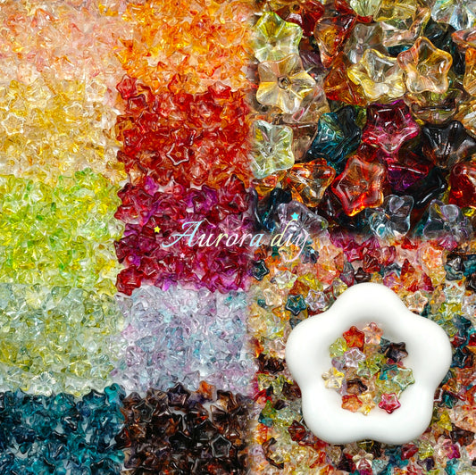 🌼【NEW】Morning Glory Glow | Transparent Gradient Bell Flower Glass Beads For DIY Jewelry