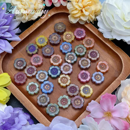 [NEW] Vintage Gold Inlay Czech Glass Beads