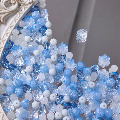 【NEW】Glacier Bloom | Blue White Tone Mixed Glass Beads For DIY Handmade Jewelry Making