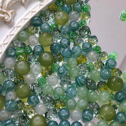 💚【NEW】Sage Jade Brook | Multi-Tone Green Mixed Glass Bead Set For DIY Handmade Jewelry