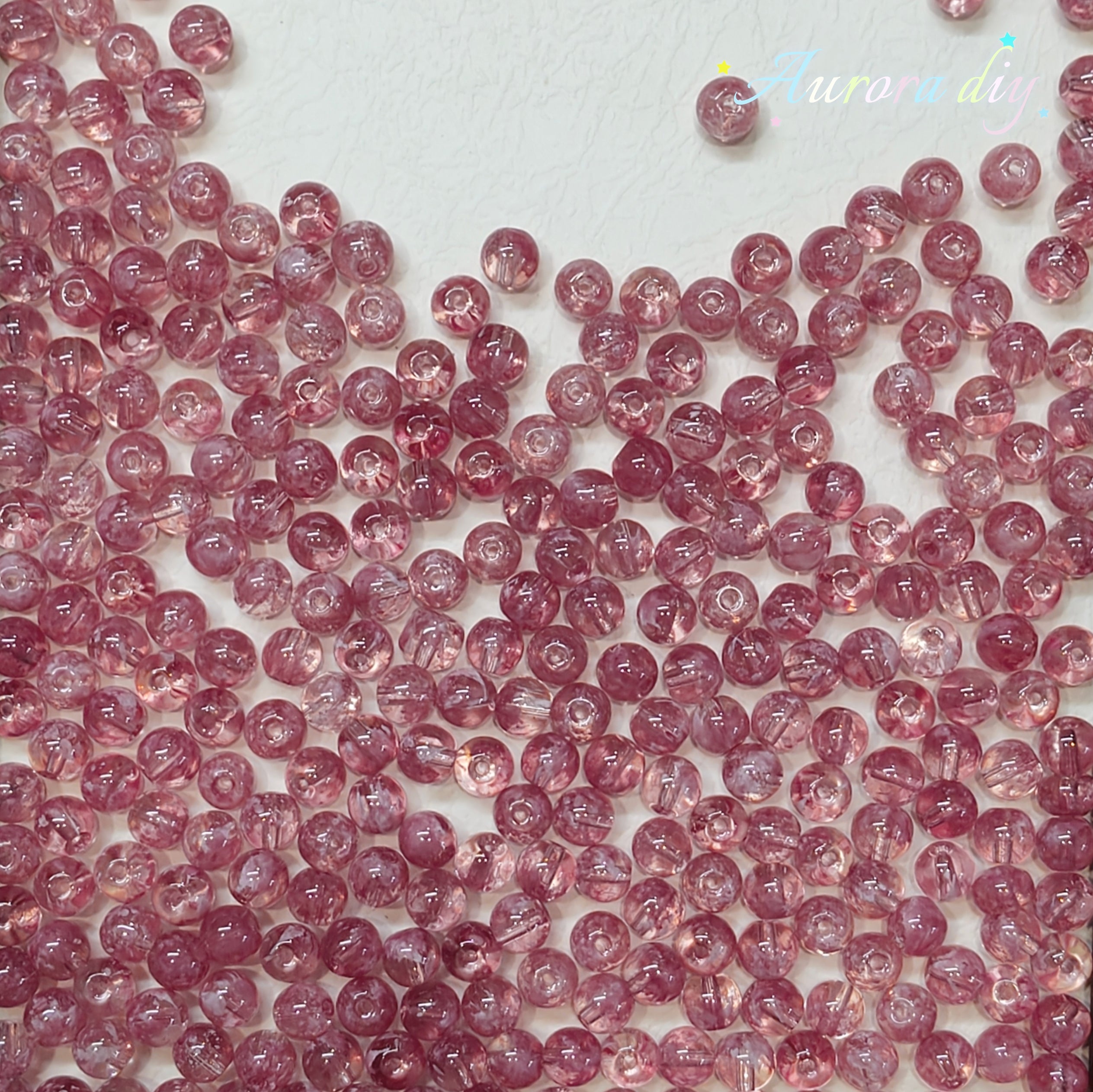 ✨【NEW】8mm Multicolor Wave‑Pattern Glass Round Beads For DIY Jewelry Making