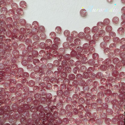 ✨【NEW】8mm Multicolor Wave‑Pattern Glass Round Beads For DIY Jewelry Making