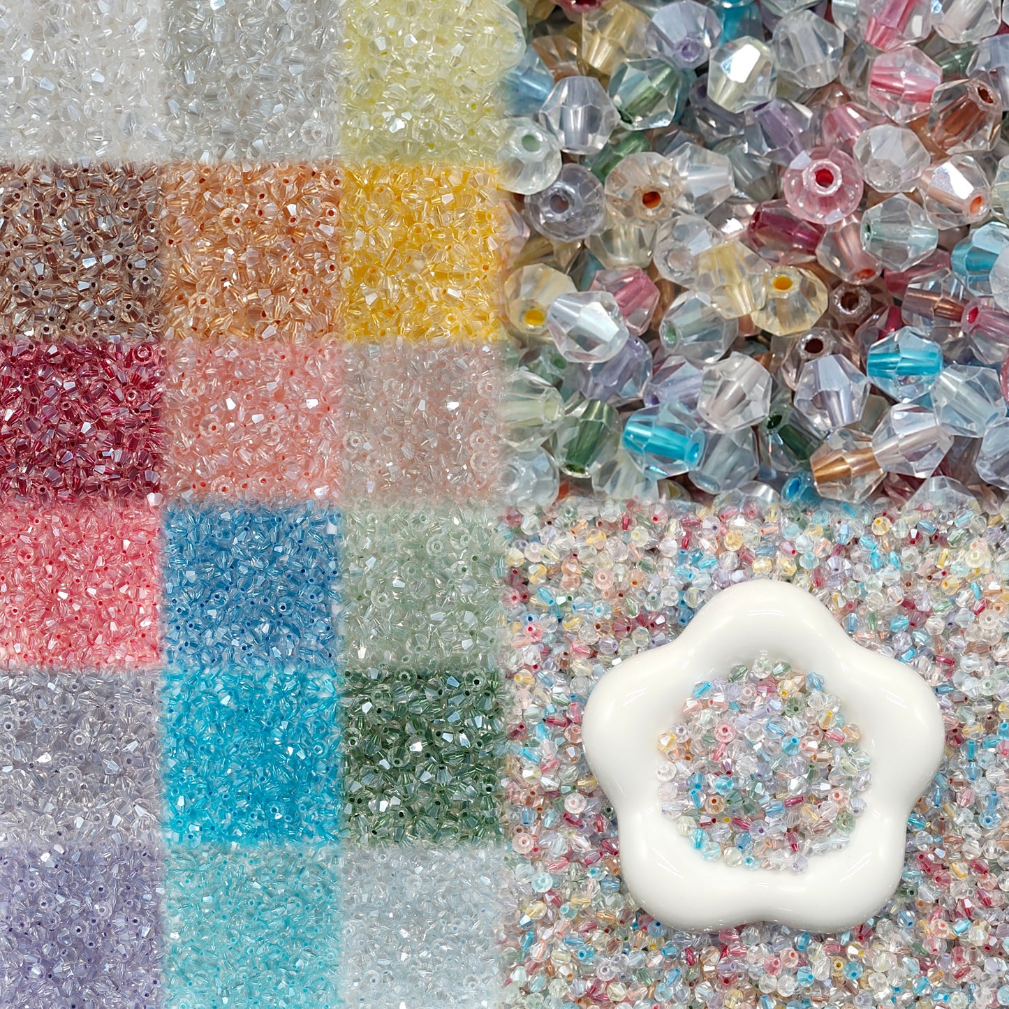 ✨【NEW】6mm Pastel Prism | Faceted Glass Beads Mixed for DIY Bracelet Jewelry Making Supplies
