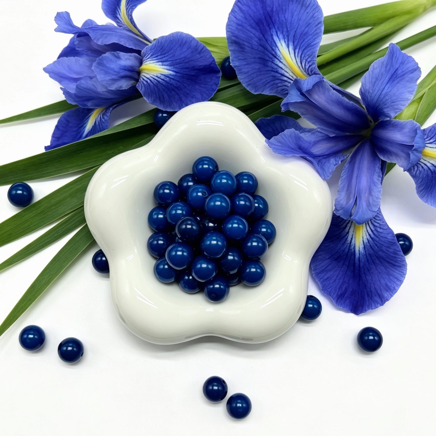 [NEW] H47-10mm Iris Navy Round Bodhi|for Bracelet & Jewelry DIY making