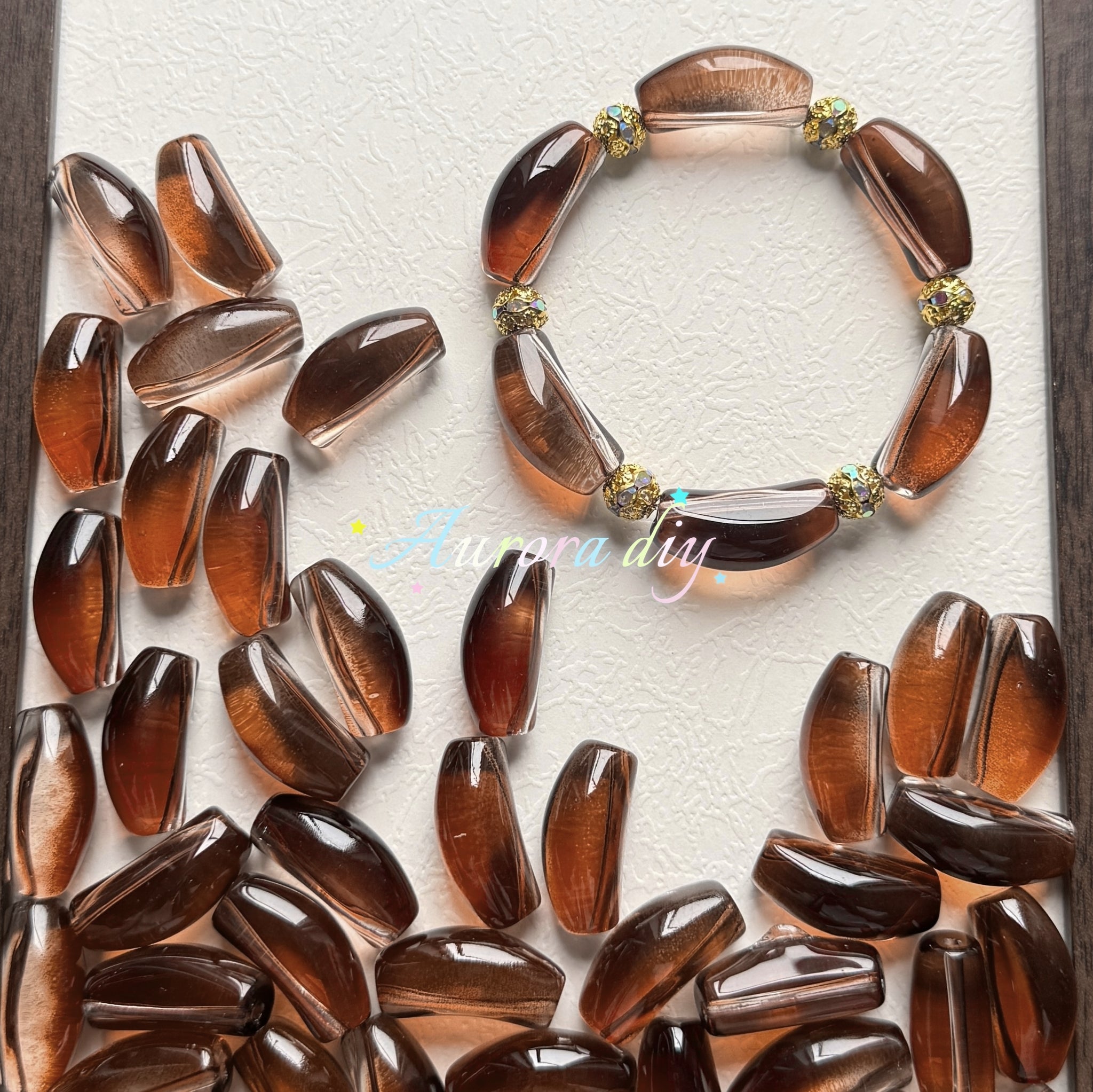 ✨【NEW】Transparent Bubble Curve | Multicolor Curved Tube Glass Beads For DIY Bracelet Necklace Jewelry Making Craft Supplies