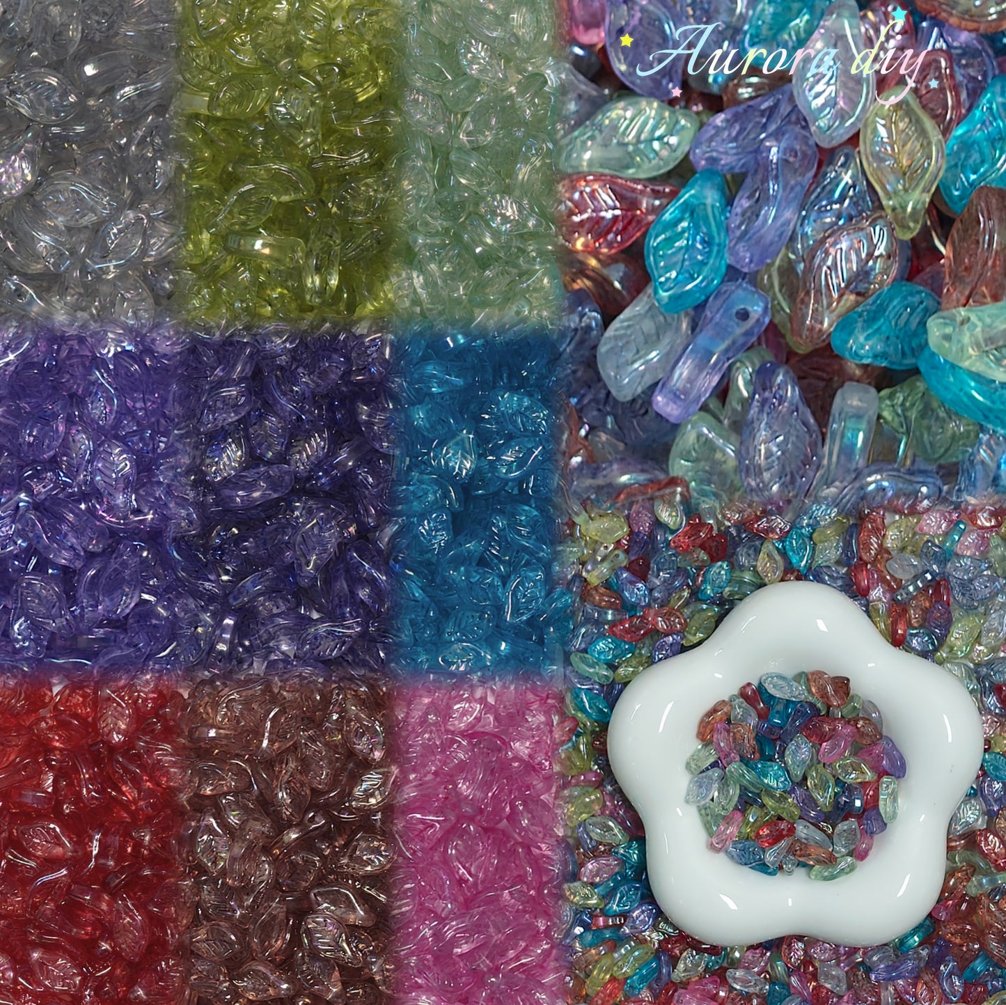 ✨【NEW】Twilight Leaf | Iridescent Leaf Glass Beads Rich Deep Tone DIY Jewelry Craft Supplies