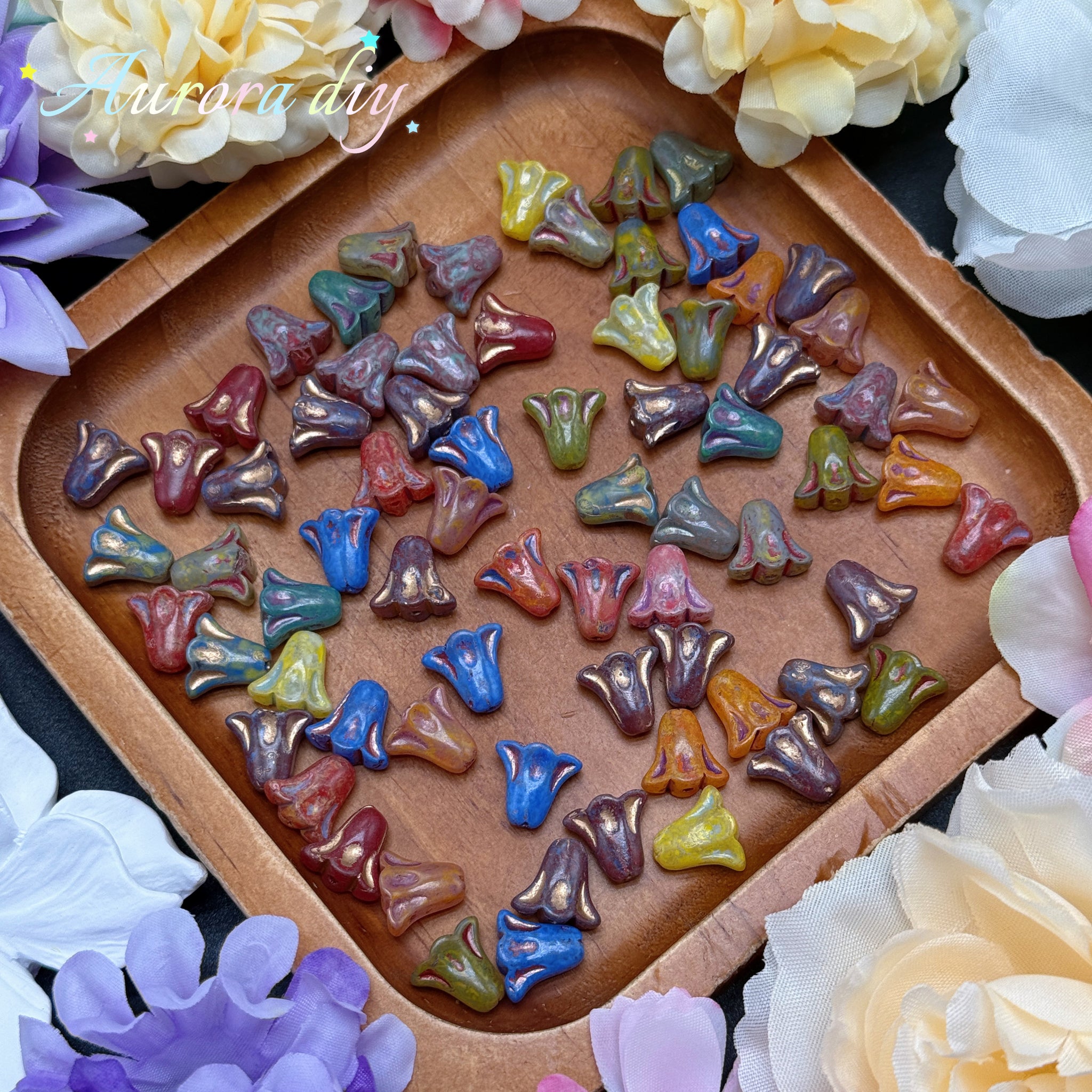 [NEW] Vintage Gold Inlay Czech Glass Beads