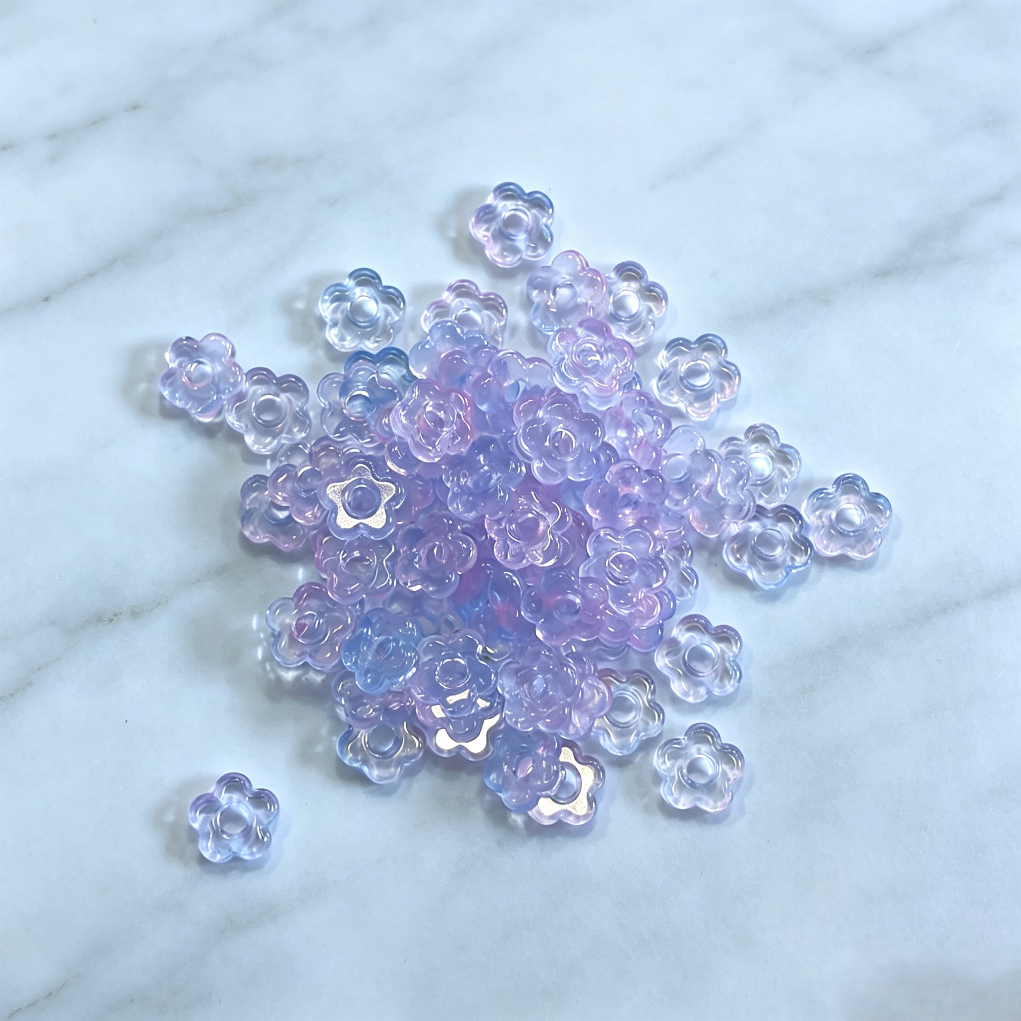 ✨【NEW】Hollow Flower | Large Hole Glass Flower Beads For DIY Handmade Jewelry Craft Supplies