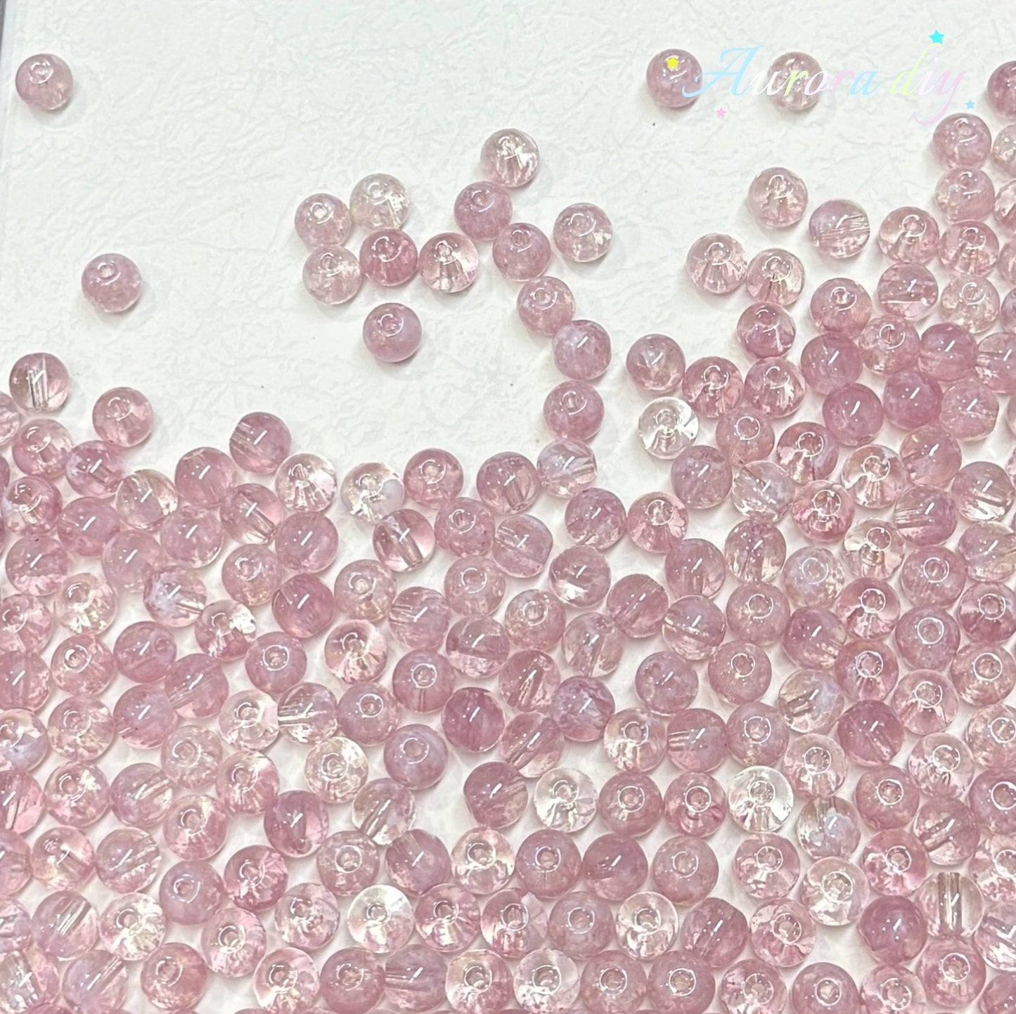 ✨【NEW】8mm Multicolor Wave‑Pattern Glass Round Beads For DIY Jewelry Making