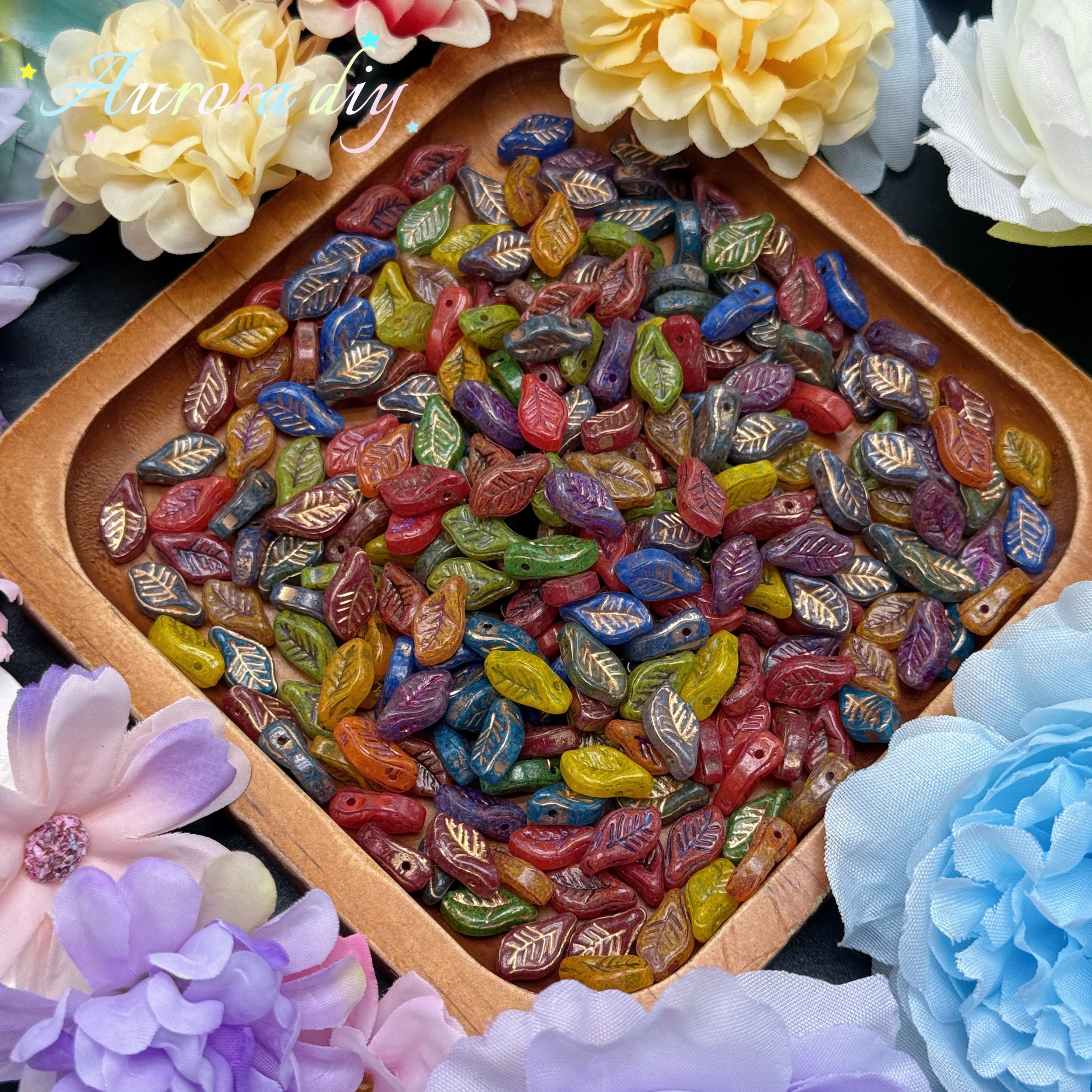 [NEW] Vintage Gold Inlay Czech Glass Beads