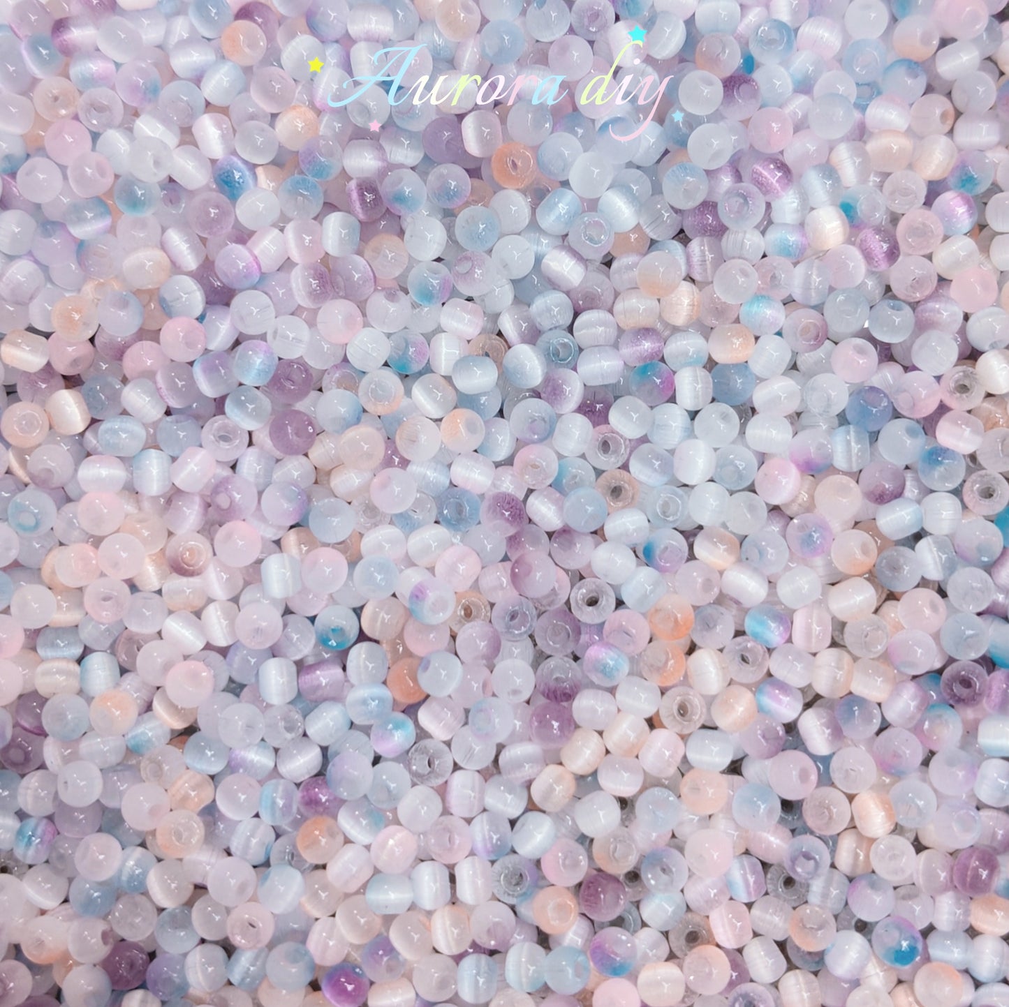 ✨【NEW】4mm Lunar Cat's eye | Shimmer Tiny Glass Beads For DIY Bracelet & Jewelry Craft