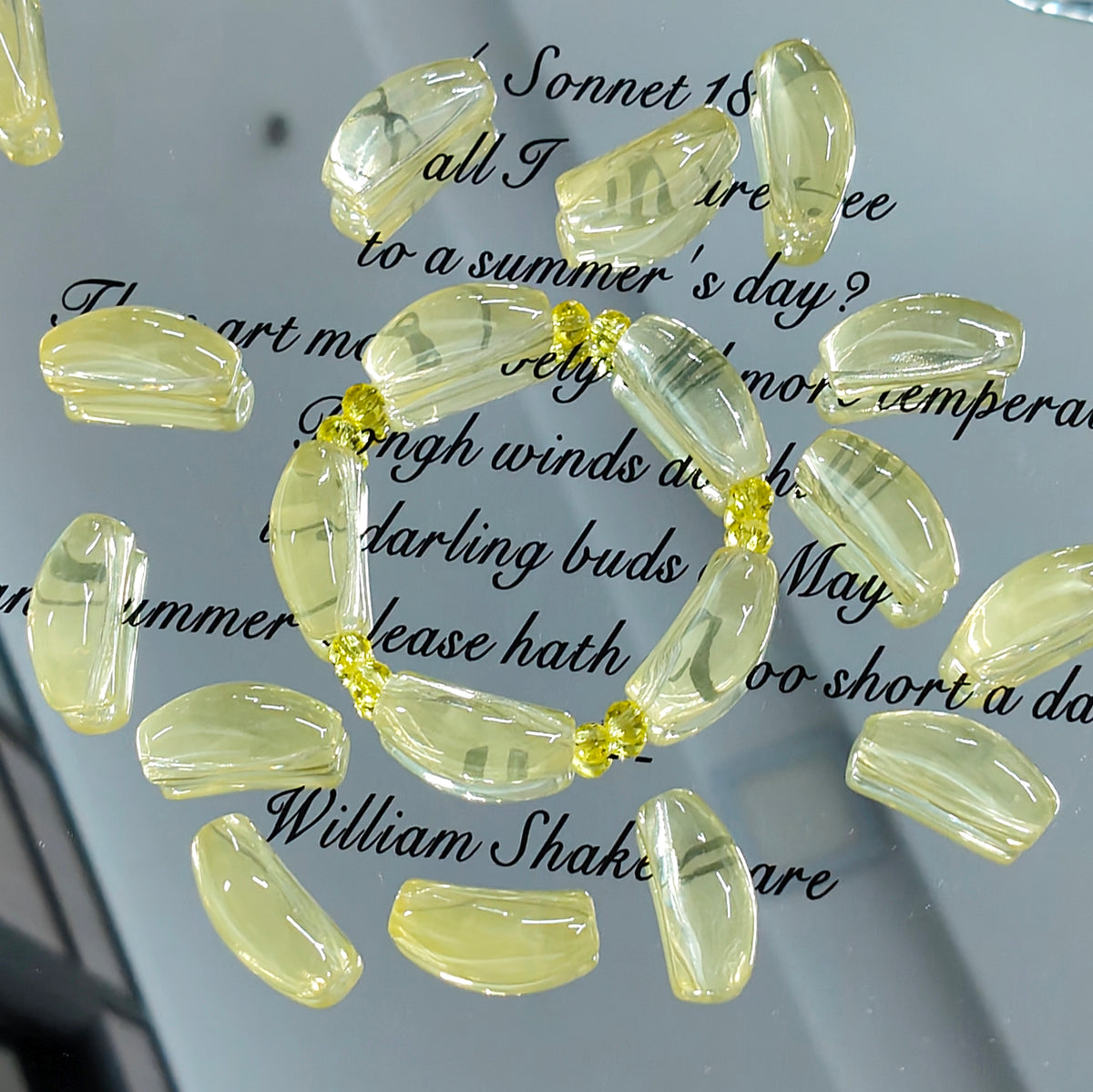 ✨【NEW】Jelly Curved Tube | Candy‑Tone Glass Beads For DIY Bracelet Making