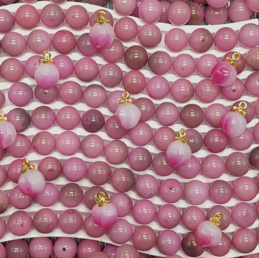 Dusty Blush Bodhi Beads & Peach Charms DIY Jewelry Making